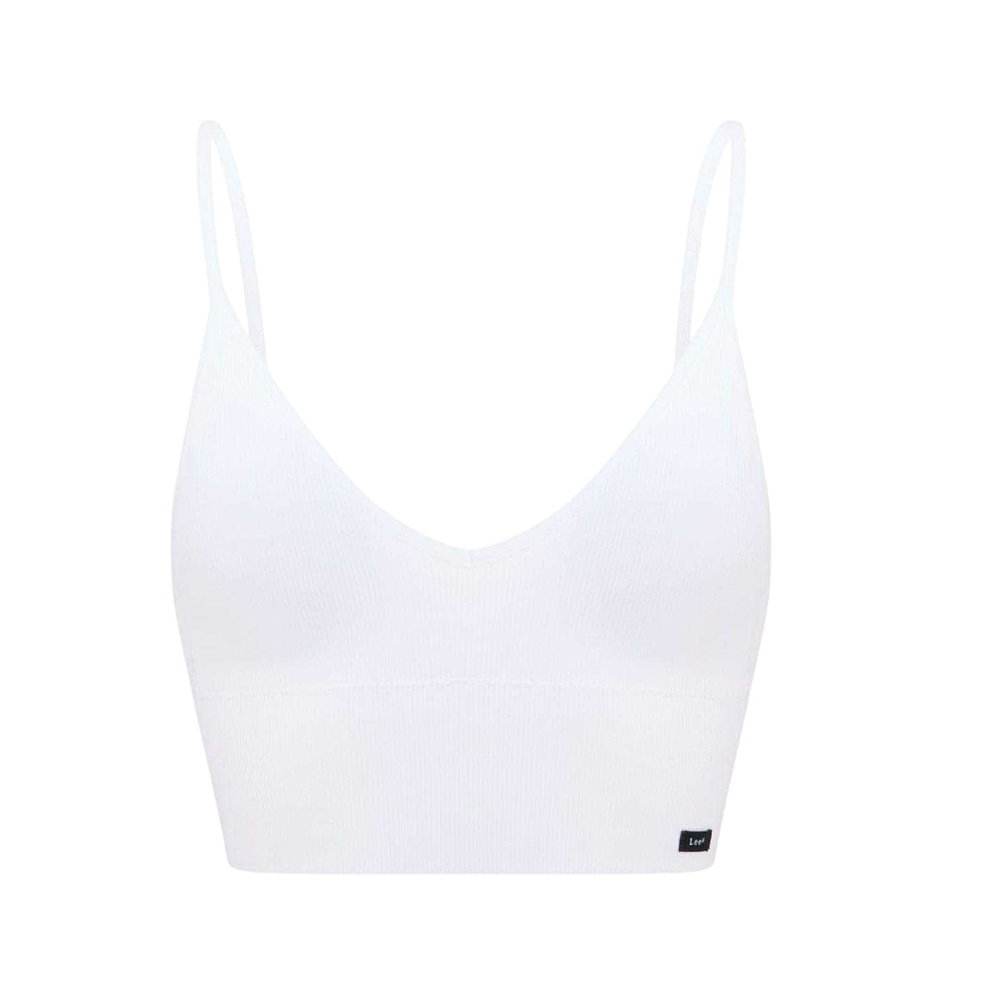 White - Front - Lee Womens-Ladies Longline Cropped Bralette