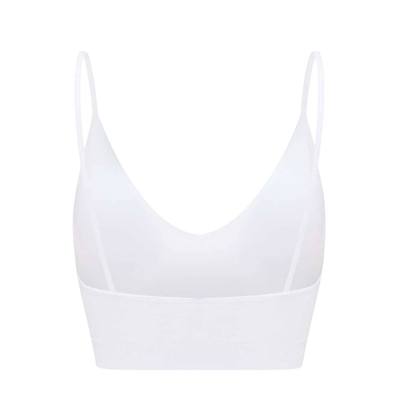 White - Back - Lee Womens-Ladies Longline Cropped Bralette