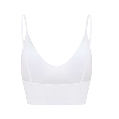White - Back - Lee Womens-Ladies Longline Cropped Bralette