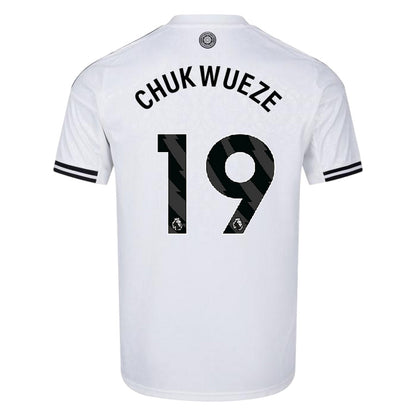 White-Black - Back - Fulham FC Childrens-Kids 25-26 Adidas Home Shirt