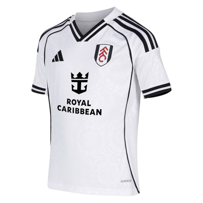 White-Black - Side - Fulham FC Childrens-Kids 25-26 Adidas Home Shirt