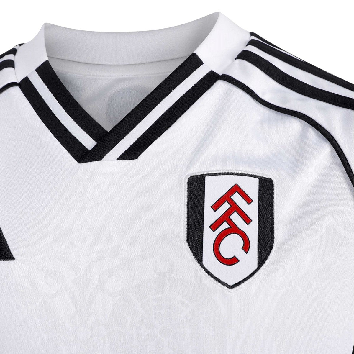 White-Black - Pack Shot - Fulham FC Childrens-Kids 25-26 Adidas Home Shirt