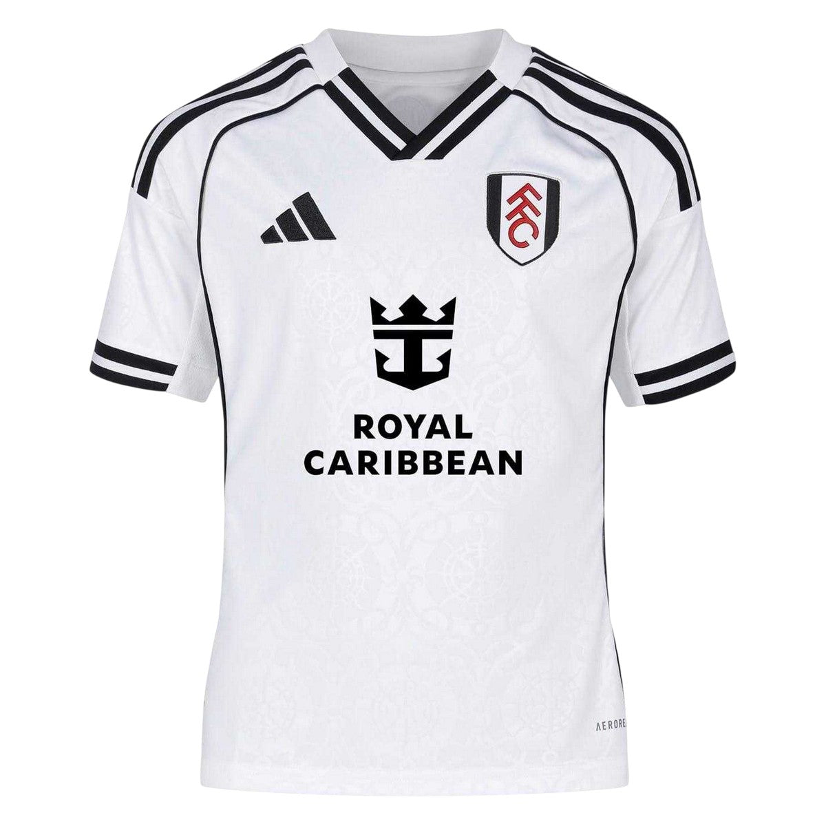 White-Black - Front - Fulham FC Childrens-Kids 25-26 Adidas Home Shirt