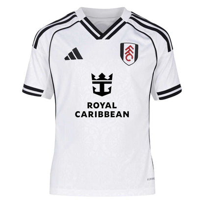 White-Black - Front - Fulham FC Childrens-Kids 25-26 Adidas Home Shirt