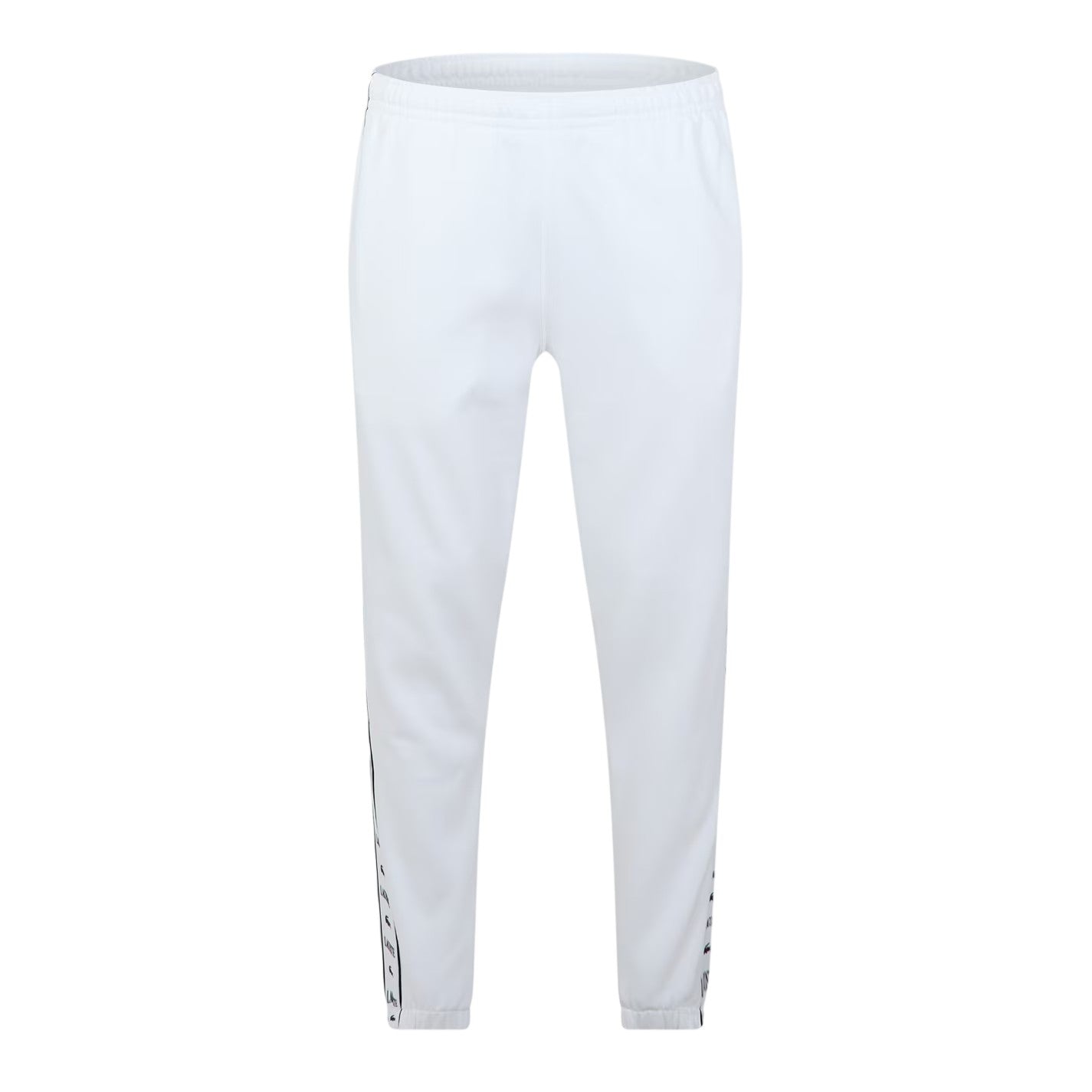 White - Front - Lacoste Mens Side Stripe Slim Sweatpants