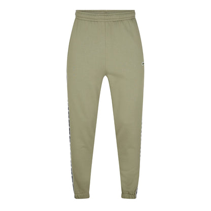 Khaki Green - Front - Lacoste Mens Side Stripe Slim Sweatpants