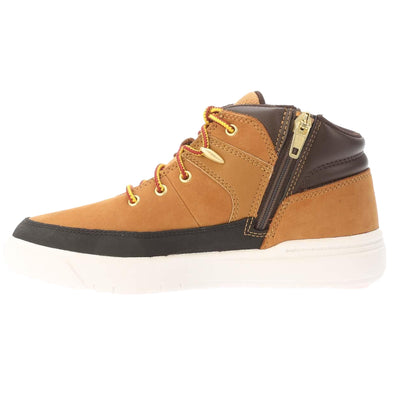 Wheat - Back - Timberland Childrens-Kids Seneca Bay Leather Zipped Hiking Boots