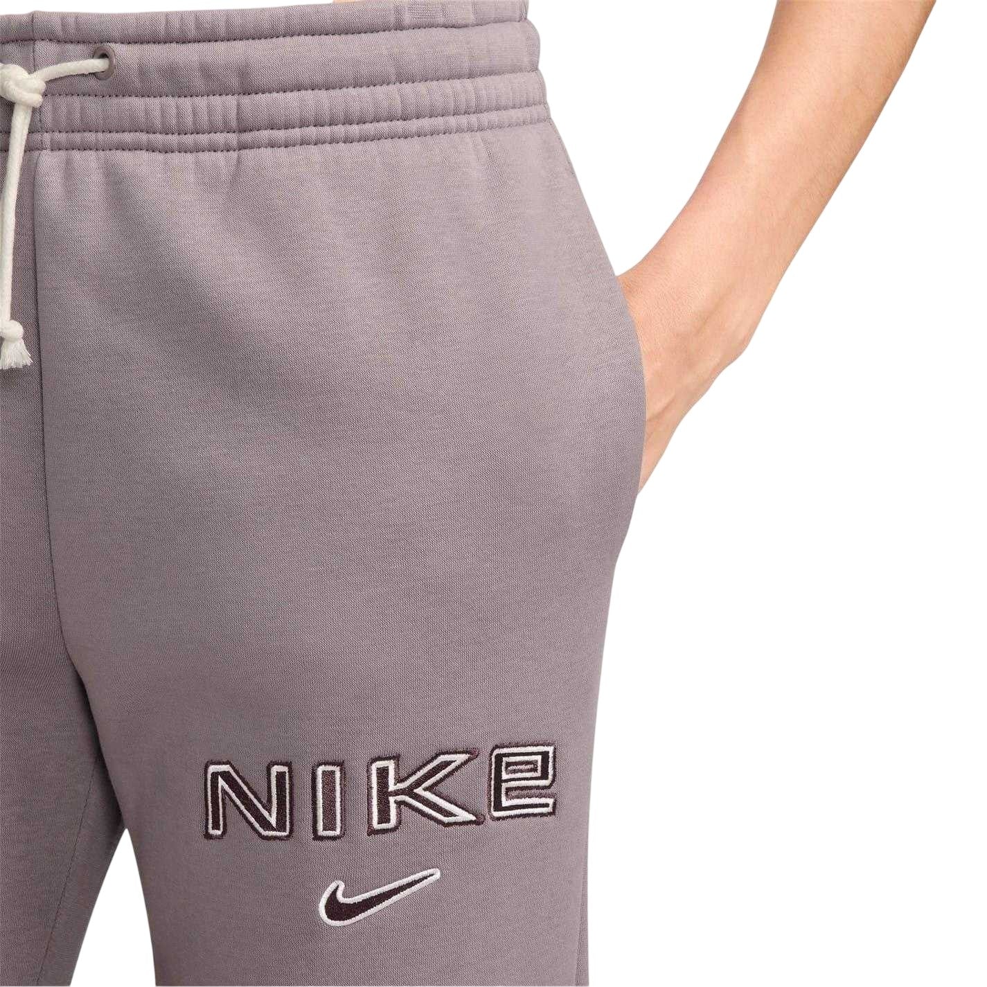 Pink - Side - Nike Womens-Ladies Phoenix Mid Rise Athletic Sweatpants