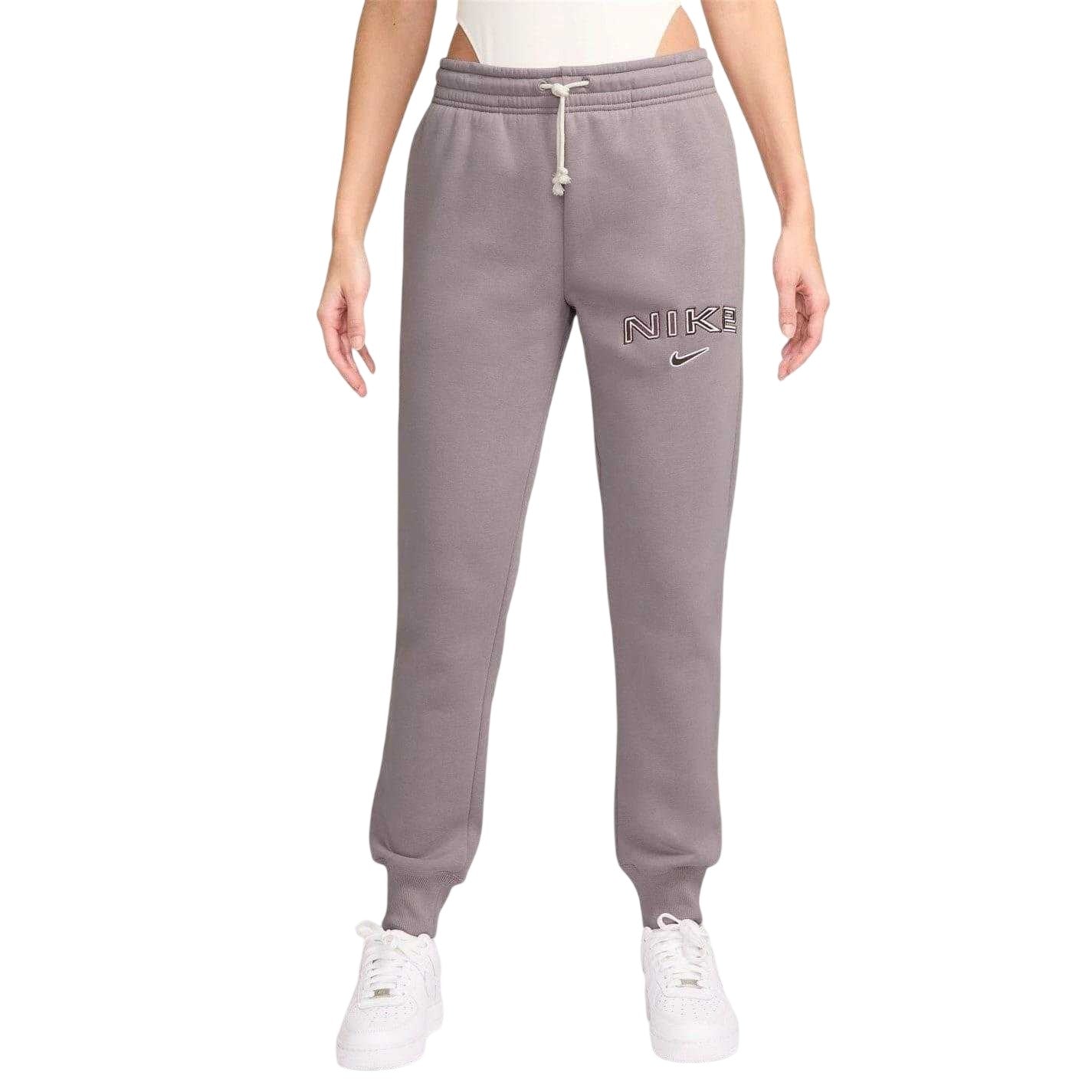 Pink - Front - Nike Womens-Ladies Phoenix Mid Rise Athletic Sweatpants