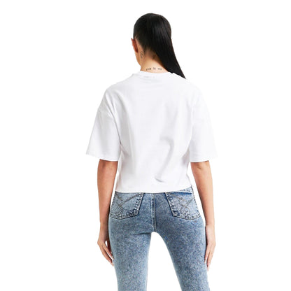 White - Back - SikSilk Womens-Ladies Signature Crop Top