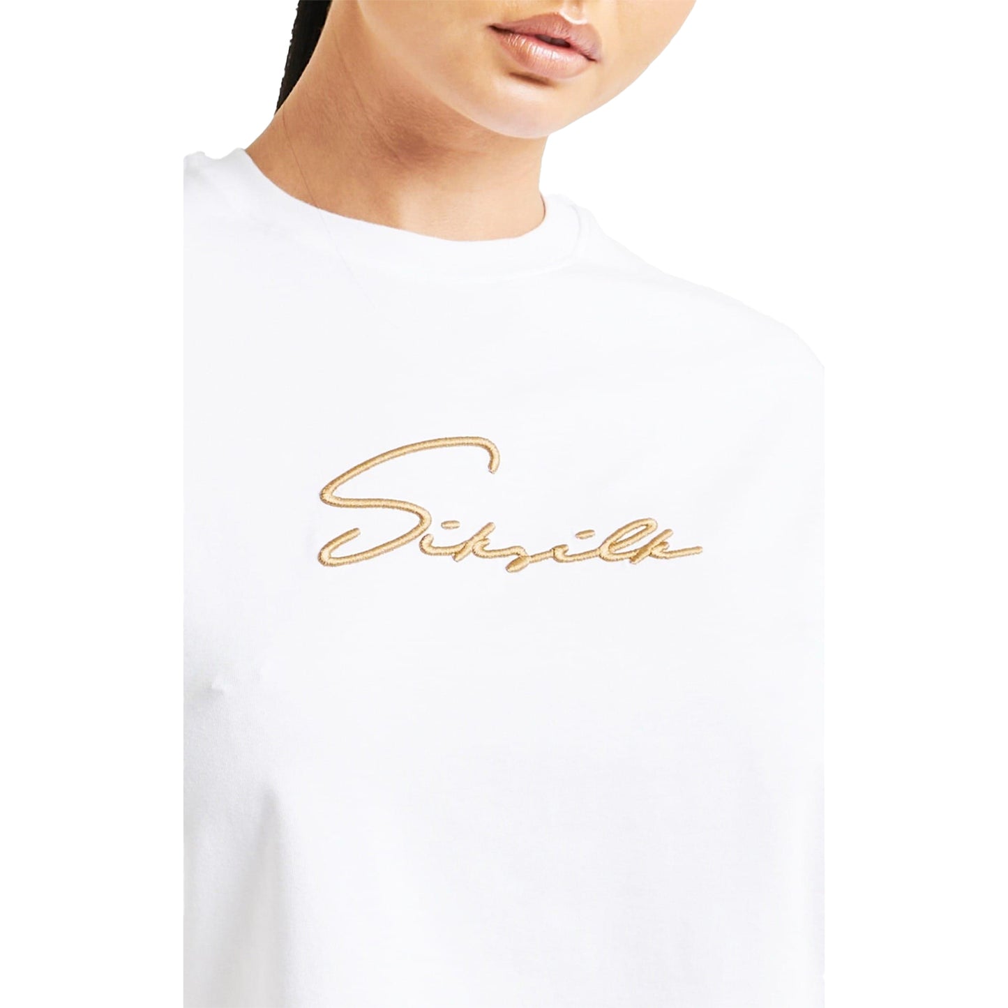 White - Side - SikSilk Womens-Ladies Signature Crop Top