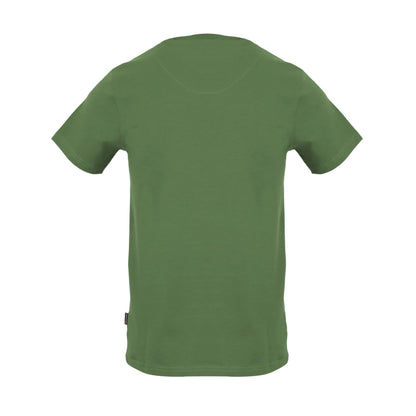 Military Green - Back - Aquascutum Mens Embroidered Logo Cotton T-Shirt
