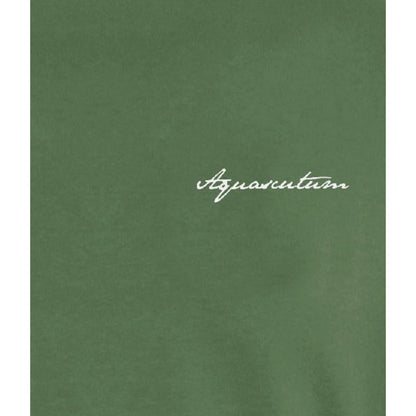 Military Green - Side - Aquascutum Mens Embroidered Logo Cotton T-Shirt