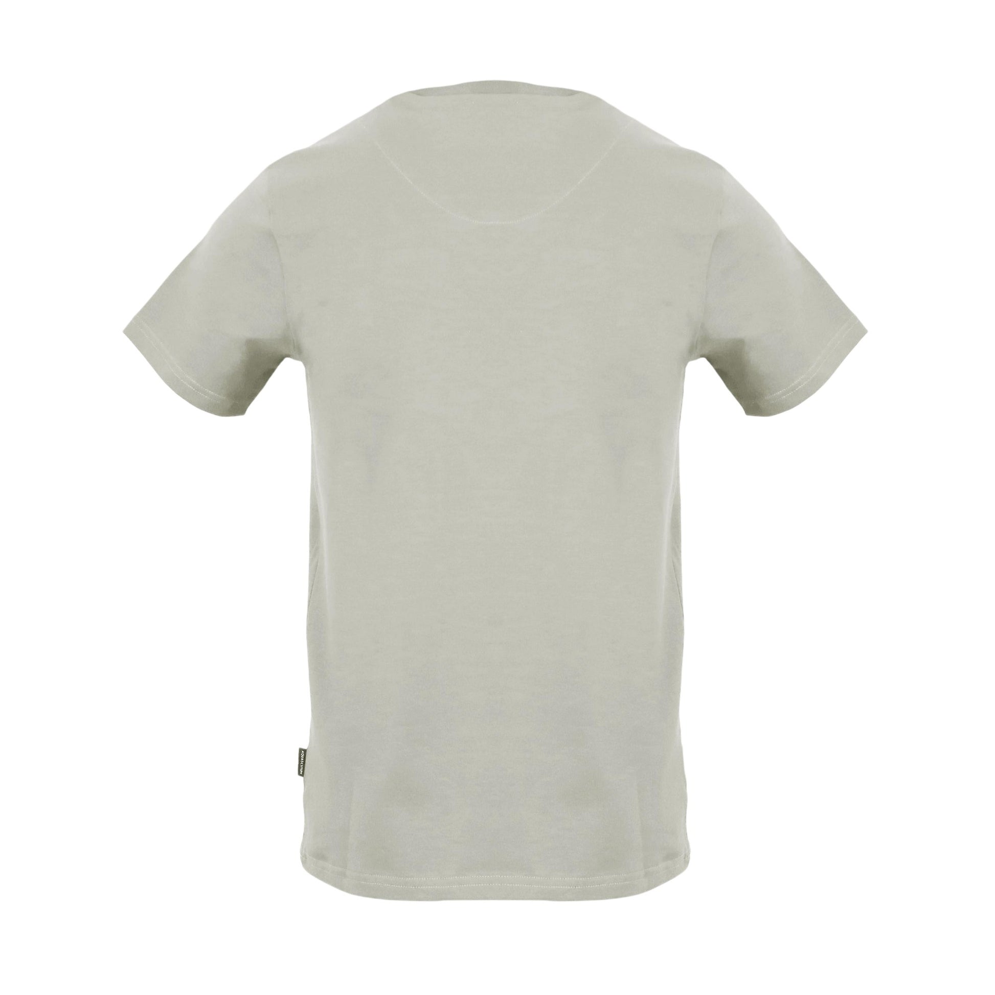 Grey - Back - Aquascutum Mens Embroidered Logo Cotton T-Shirt