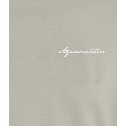 Grey - Side - Aquascutum Mens Embroidered Logo Cotton T-Shirt