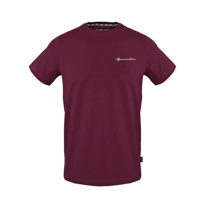 Red - Front - Aquascutum Mens Embroidered Logo Cotton T-Shirt