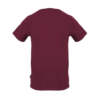 Red - Back - Aquascutum Mens Embroidered Logo Cotton T-Shirt