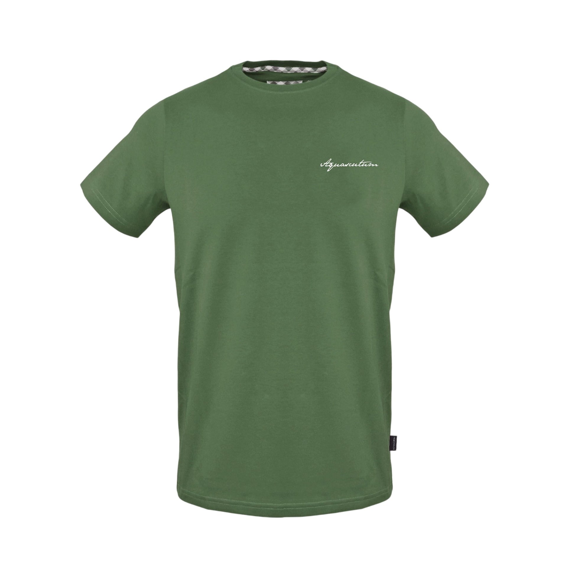 Military Green - Front - Aquascutum Mens Embroidered Logo Cotton T-Shirt