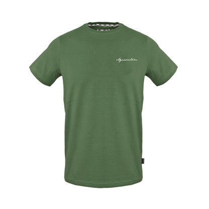 Military Green - Front - Aquascutum Mens Embroidered Logo Cotton T-Shirt