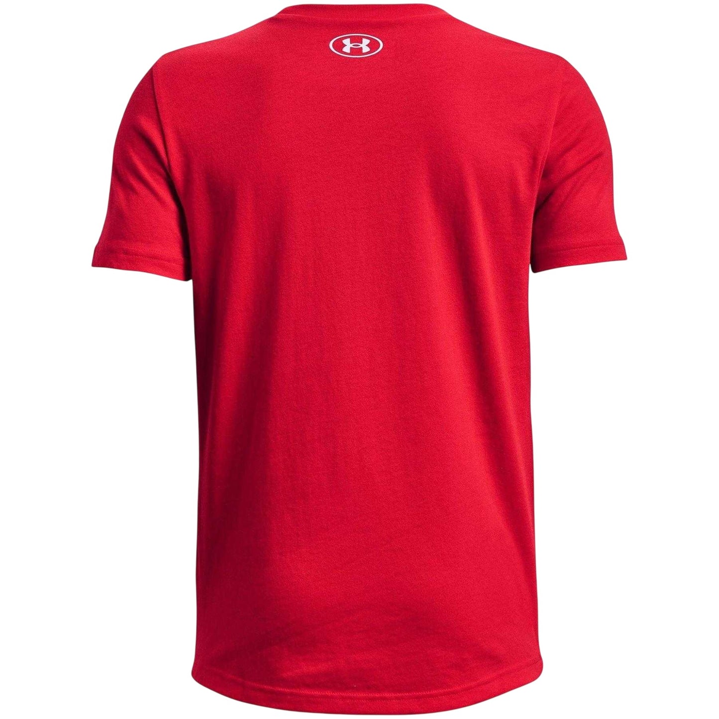 Red - Back - Under Armour Childrens-Kids Polycotton T-Shirt