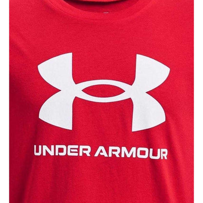 Red - Side - Under Armour Childrens-Kids Polycotton T-Shirt