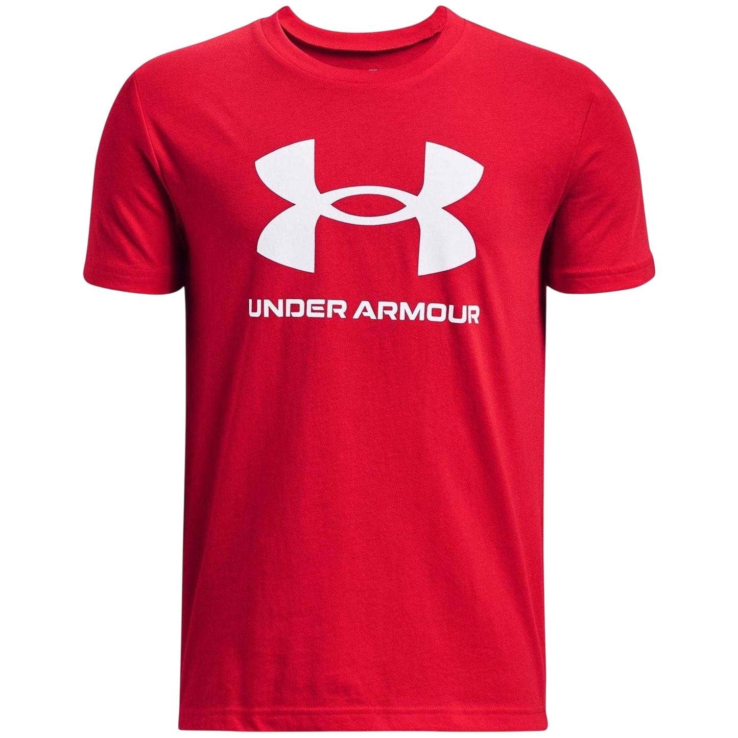 Red - Front - Under Armour Childrens-Kids Polycotton T-Shirt