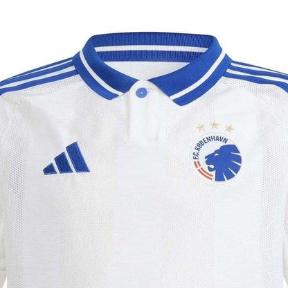 White-Blue - Back - Adidas Childrens-Kids 2025-2026 F.C. Copenhagen Football Jersey