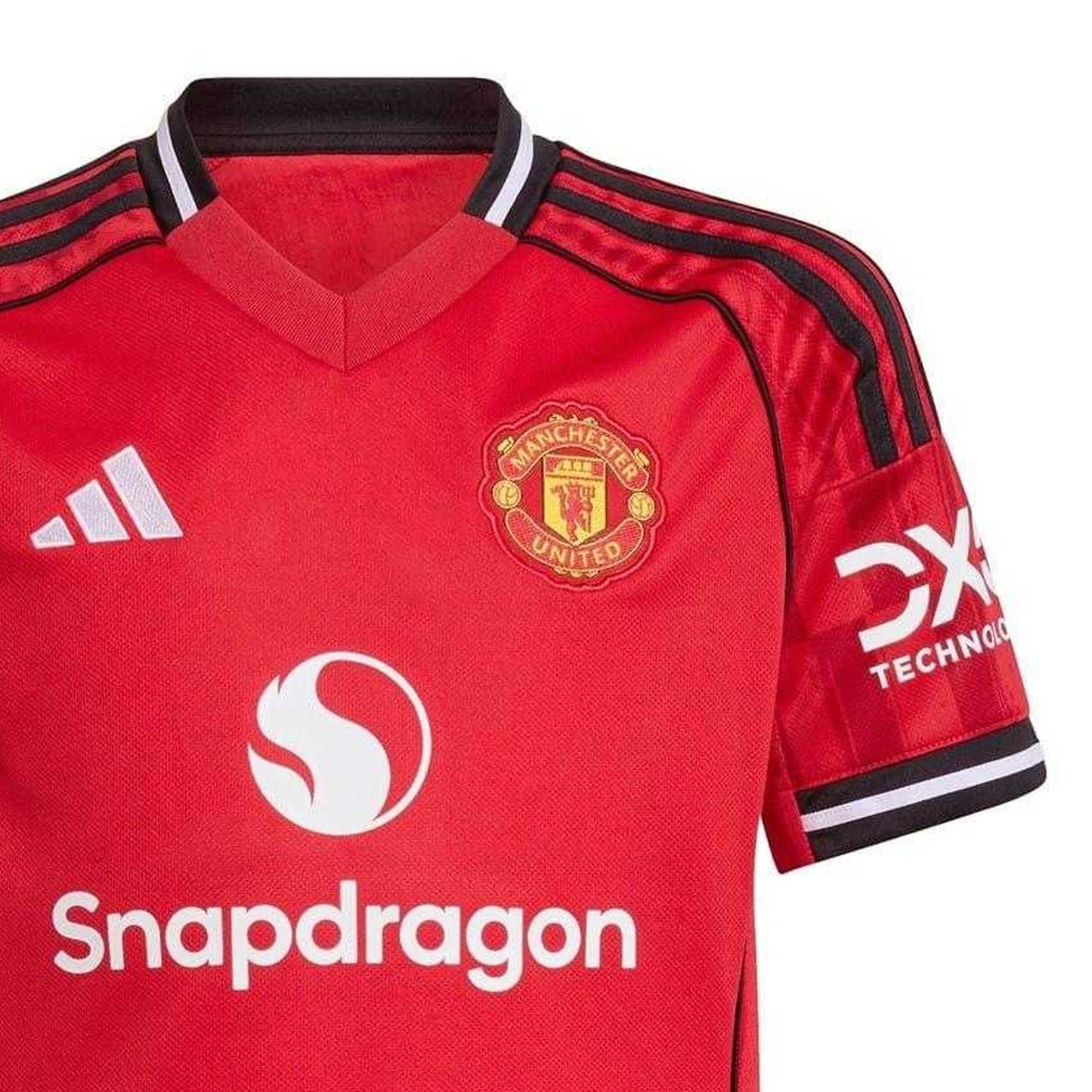 Red - Side - Adidas Childrens-Kids 2025-2026 Manchester United FC Football Shirt