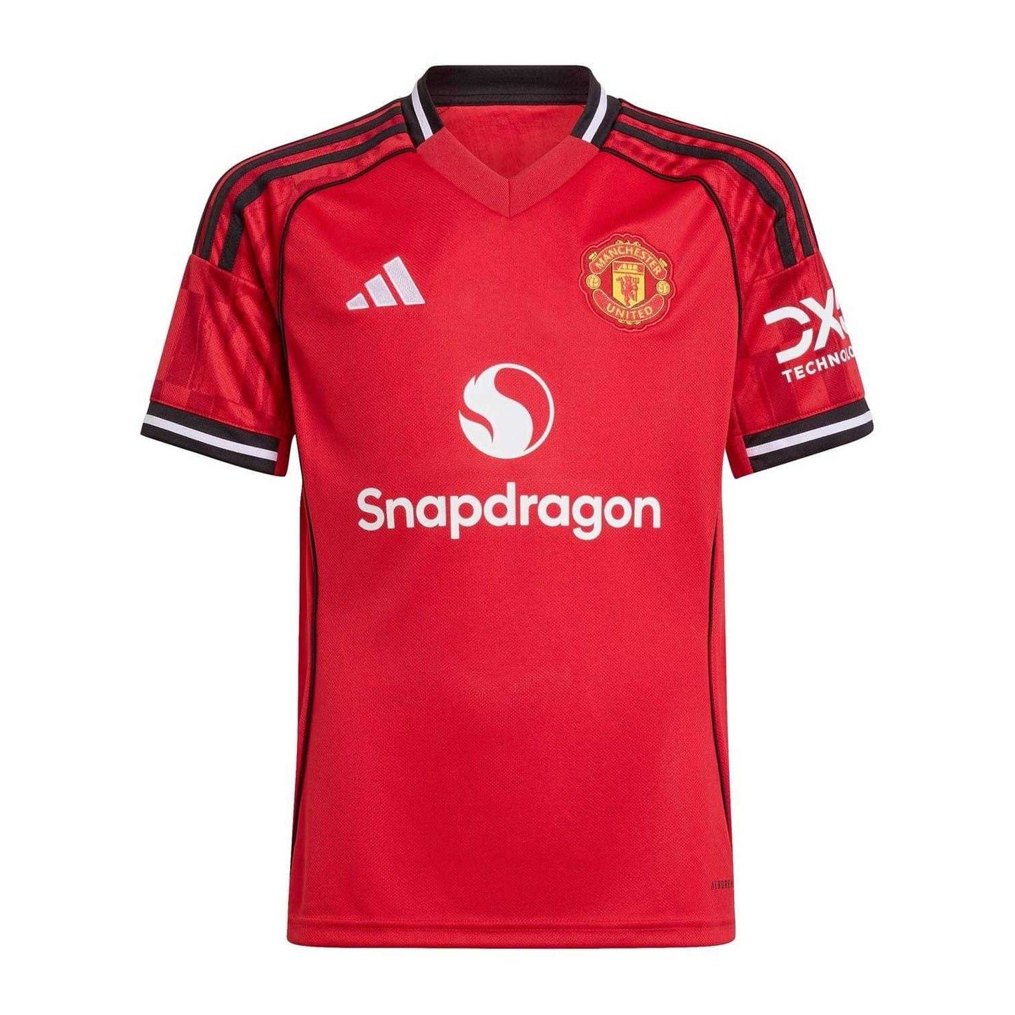 Red - Front - Adidas Childrens-Kids 2025-2026 Manchester United FC Football Shirt
