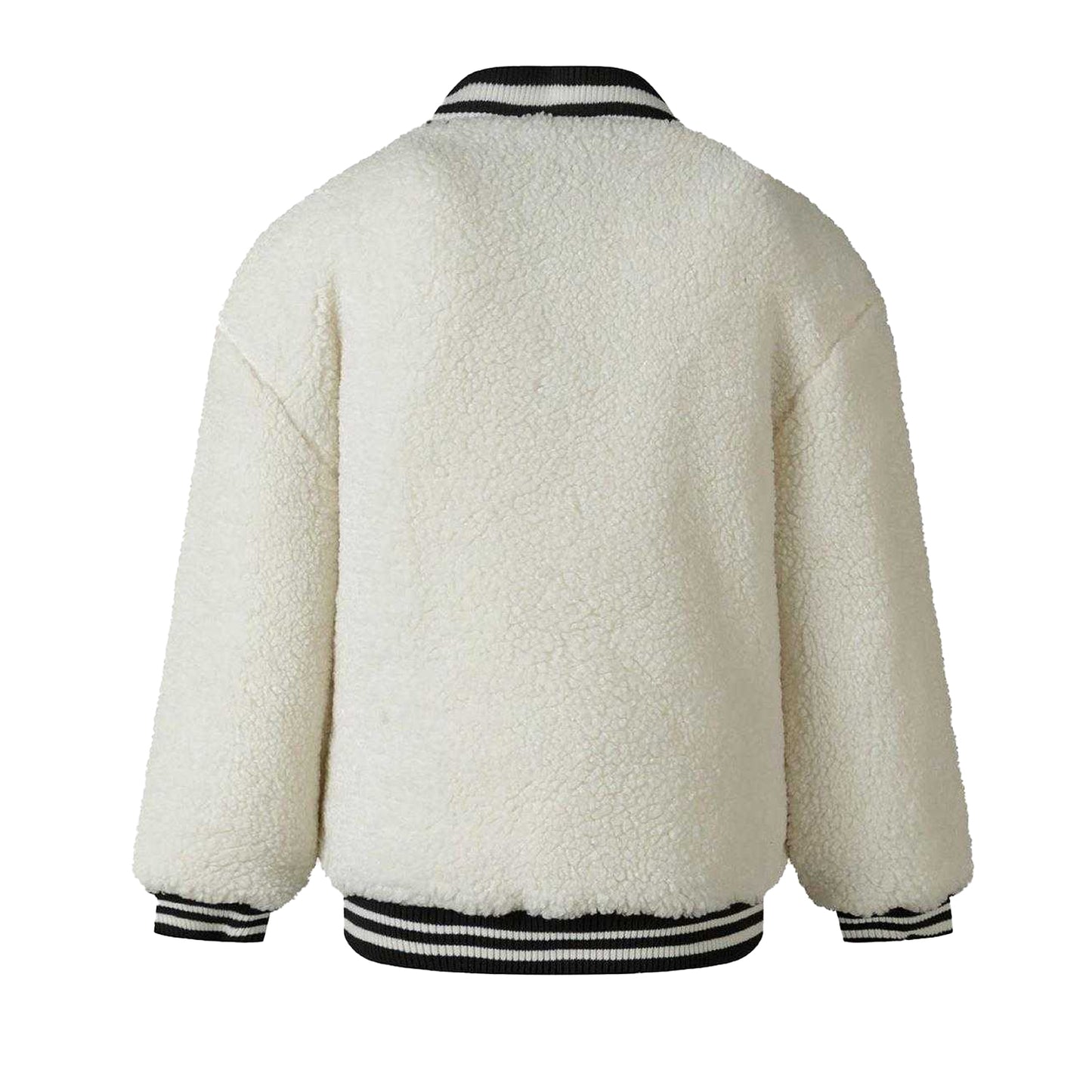 Off White - Back - Minoti Girls Teddy Fleece Bomber Jacket