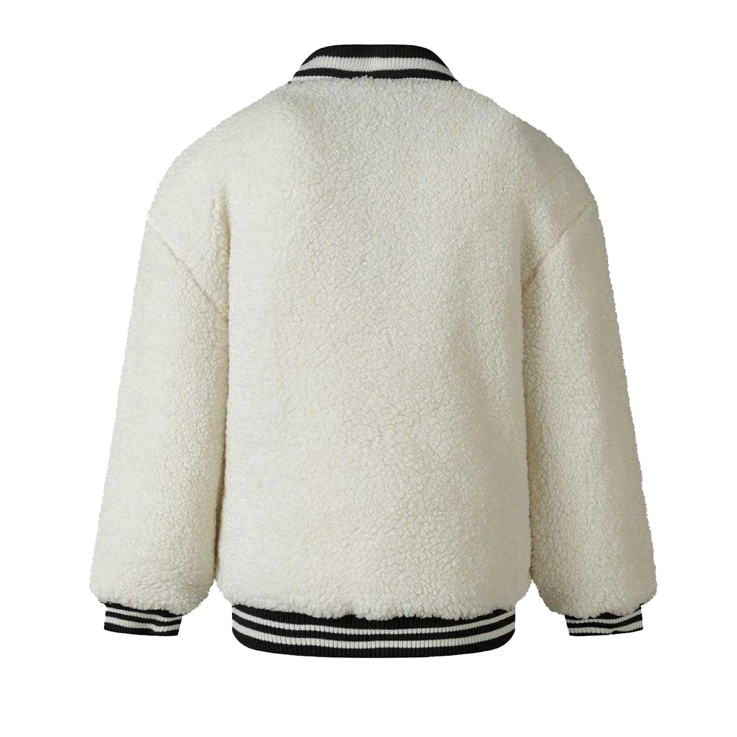 Off White - Back - Minoti Girls Teddy Fleece Bomber Jacket