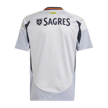 Grey - Back - Adidas Childrens-Kids 2024-2025 SL Benfica Football Shirt