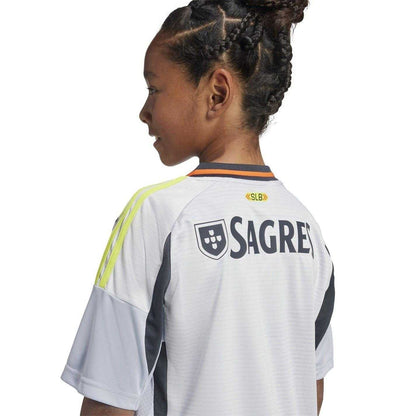 Grey - Lifestyle - Adidas Childrens-Kids 2024-2025 SL Benfica Football Shirt