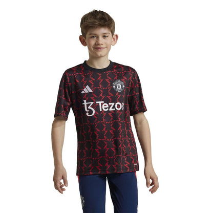 Black - Side - Adidas Childrens-Kids 2024-2025 Manchester United FC Football Jersey