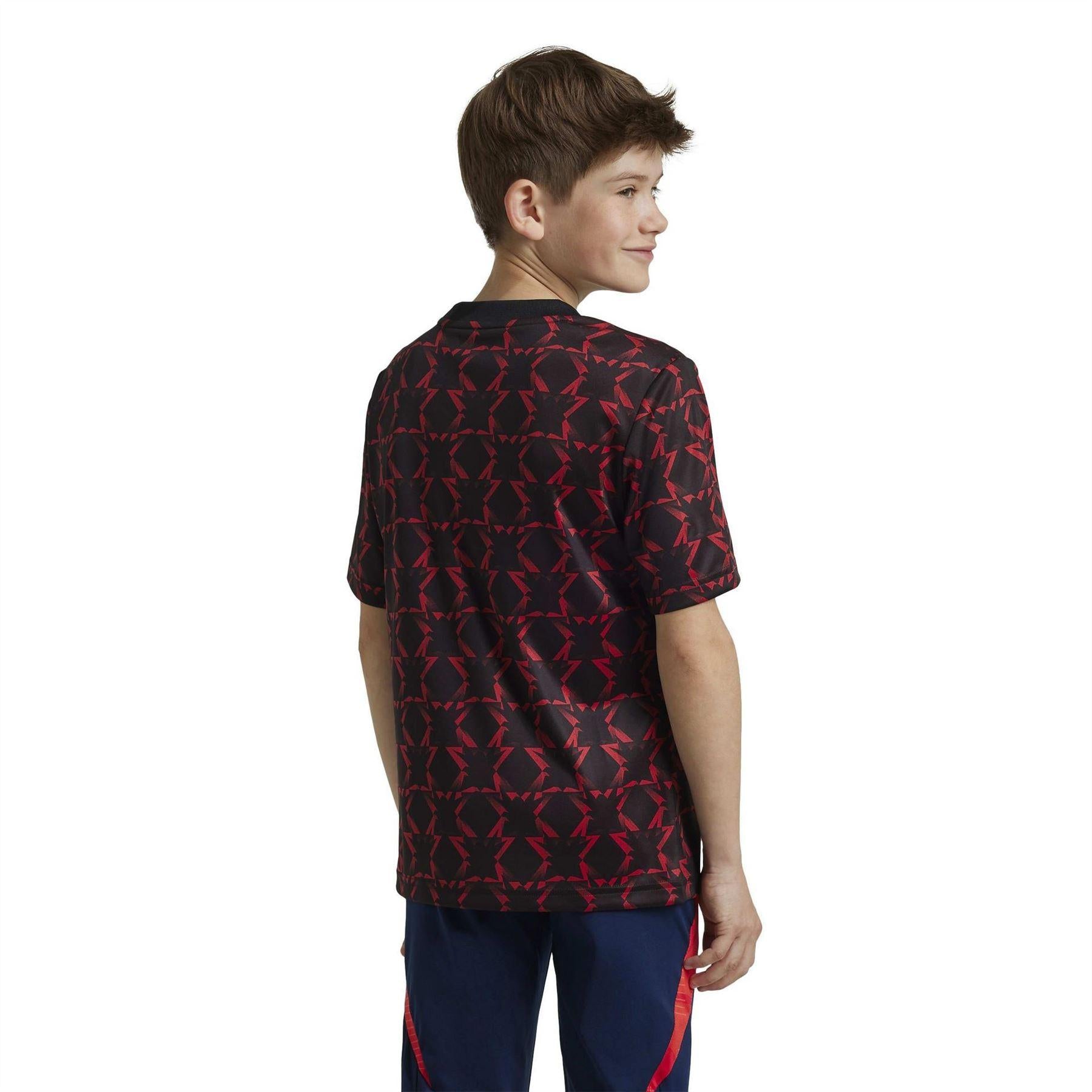 Black - Lifestyle - Adidas Childrens-Kids 2024-2025 Manchester United FC Football Jersey