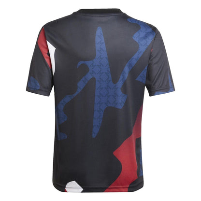 Black-Red - Back - Adidas Childrens-Kids 2024-2025 Manchester United FC Football Shirt