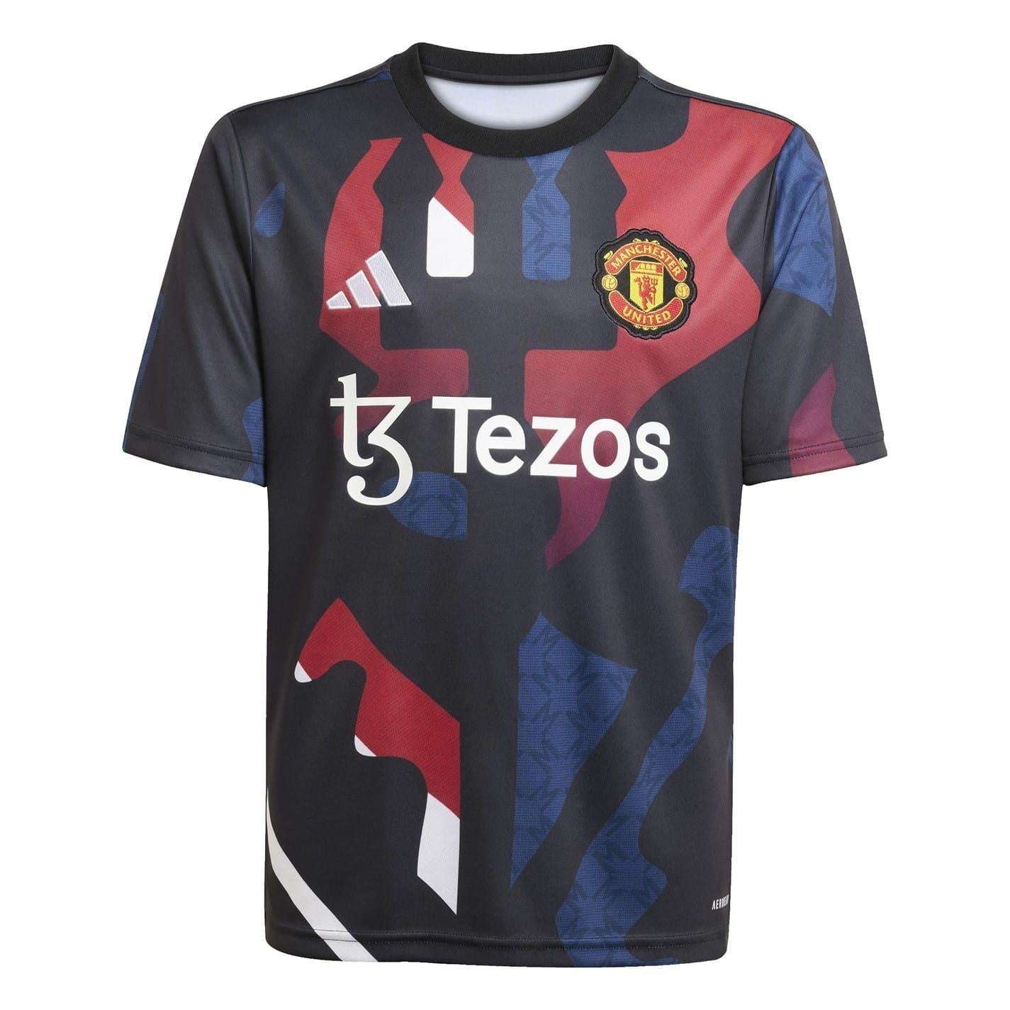 Black-Red - Front - Adidas Childrens-Kids 2024-2025 Manchester United FC Football Shirt