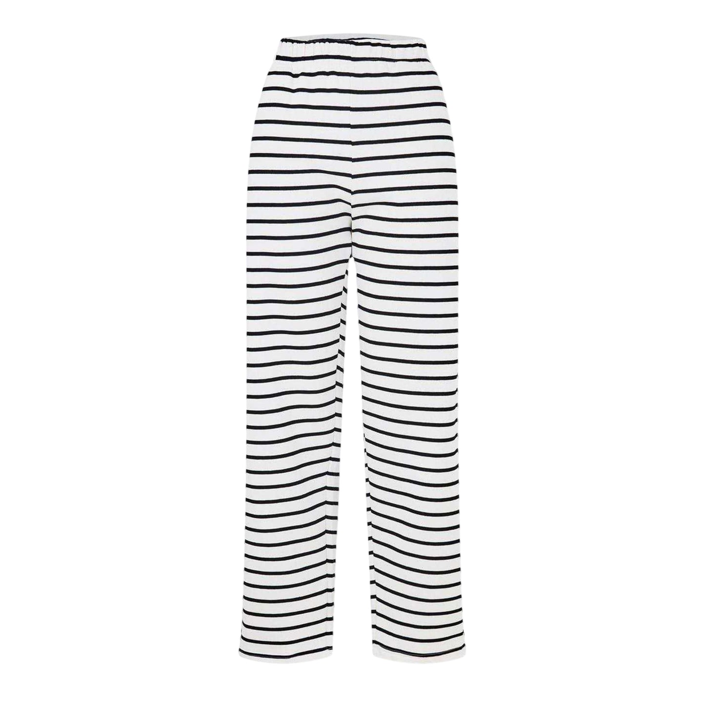 White-Black - Front - Pieces Womens-Ladies Sweatpants