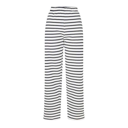 White-Black - Front - Pieces Womens-Ladies Sweatpants