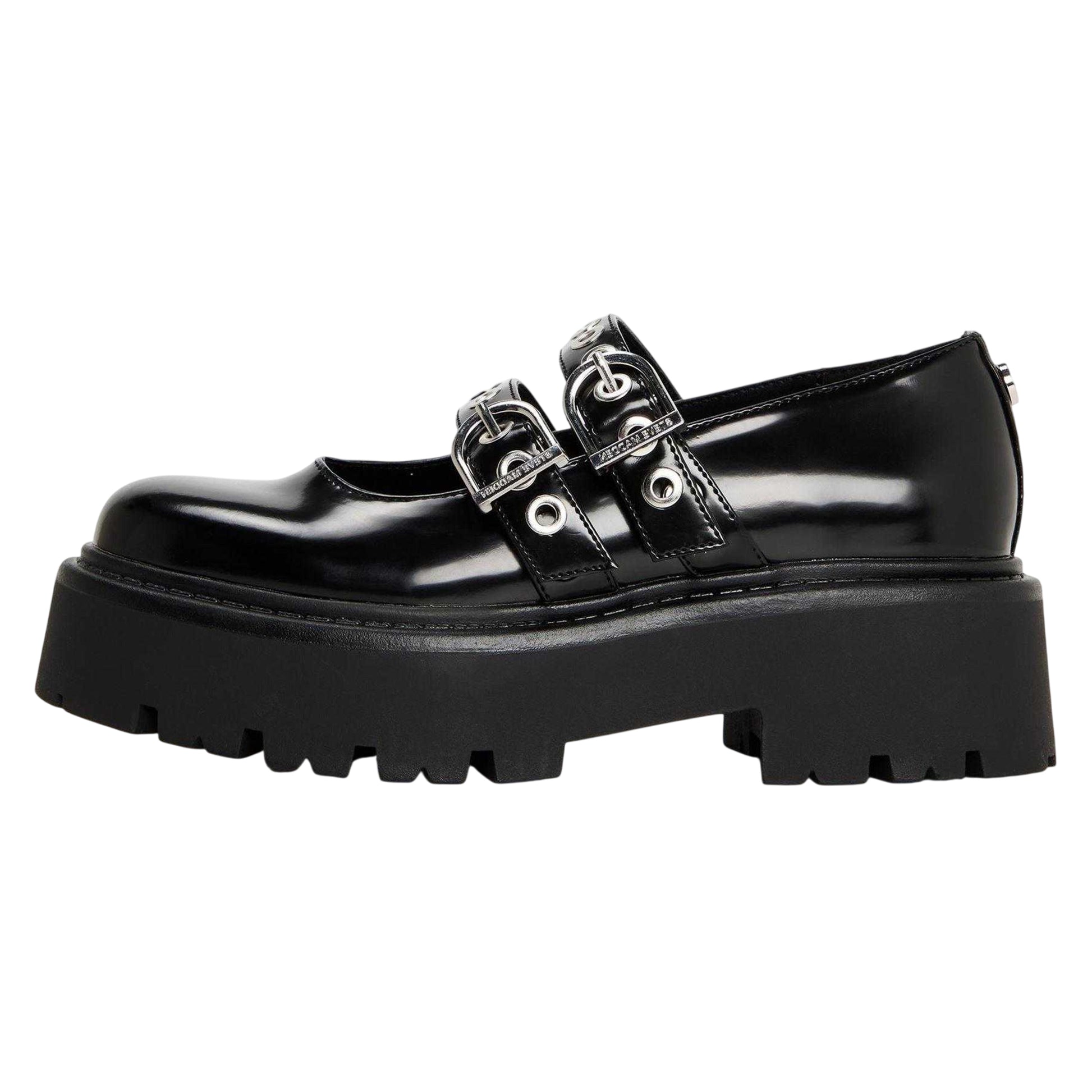 Black - Back - Steve Madden Womens-Ladies Overt Action Leather Mules