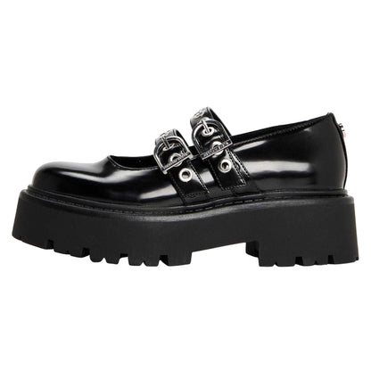 Black - Back - Steve Madden Womens-Ladies Overt Action Leather Mules