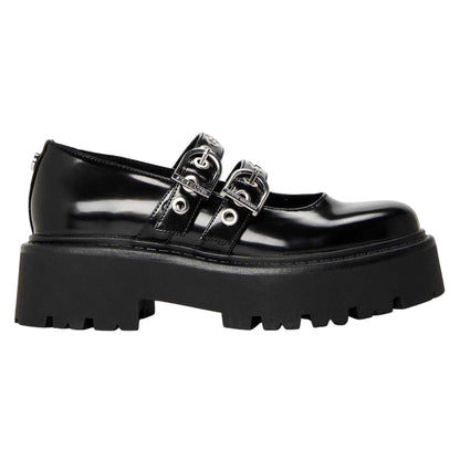 Black - Front - Steve Madden Womens-Ladies Overt Action Leather Mules