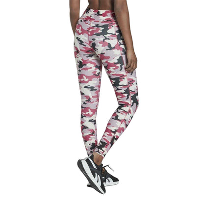 Pink - Back - Reebok Womens-Ladies Camouflage Leggings