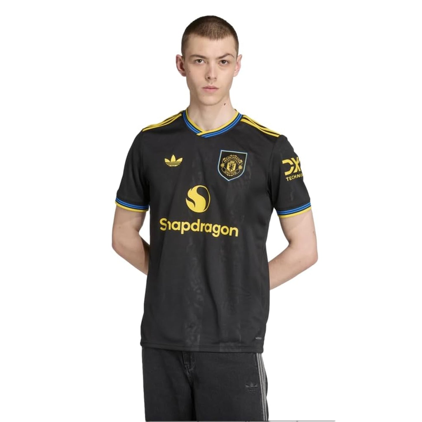 Black - Side - Adidas Childrens-Kids 2025-2026 Manchester United FC Football Shirt