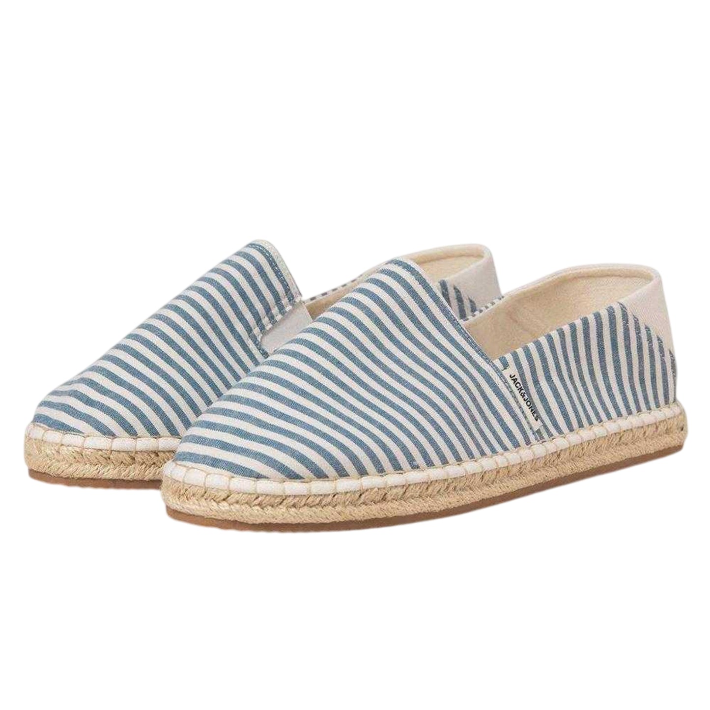 Coronet Blue - Lifestyle - Jack And Jones Mens Striped Canvas Flat Espadrilles