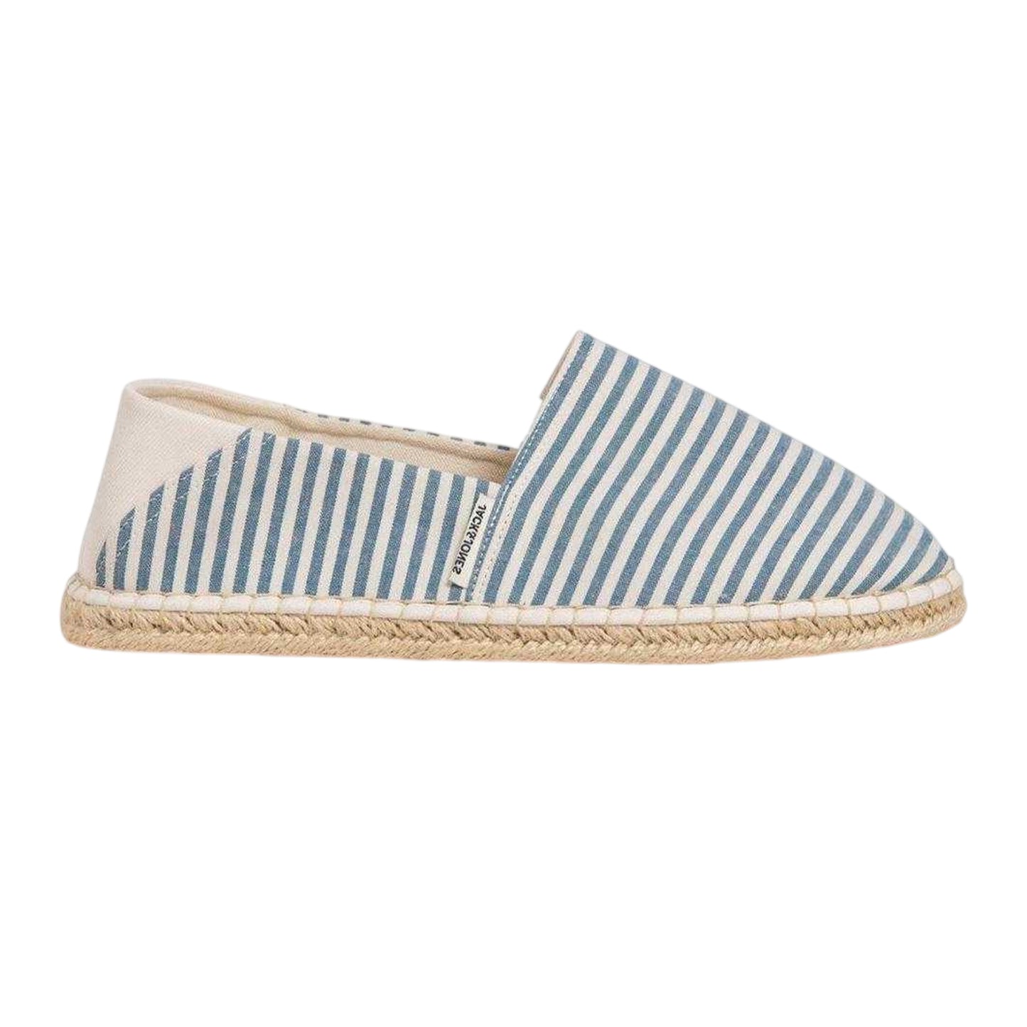 Coronet Blue - Front - Jack And Jones Mens Striped Canvas Flat Espadrilles