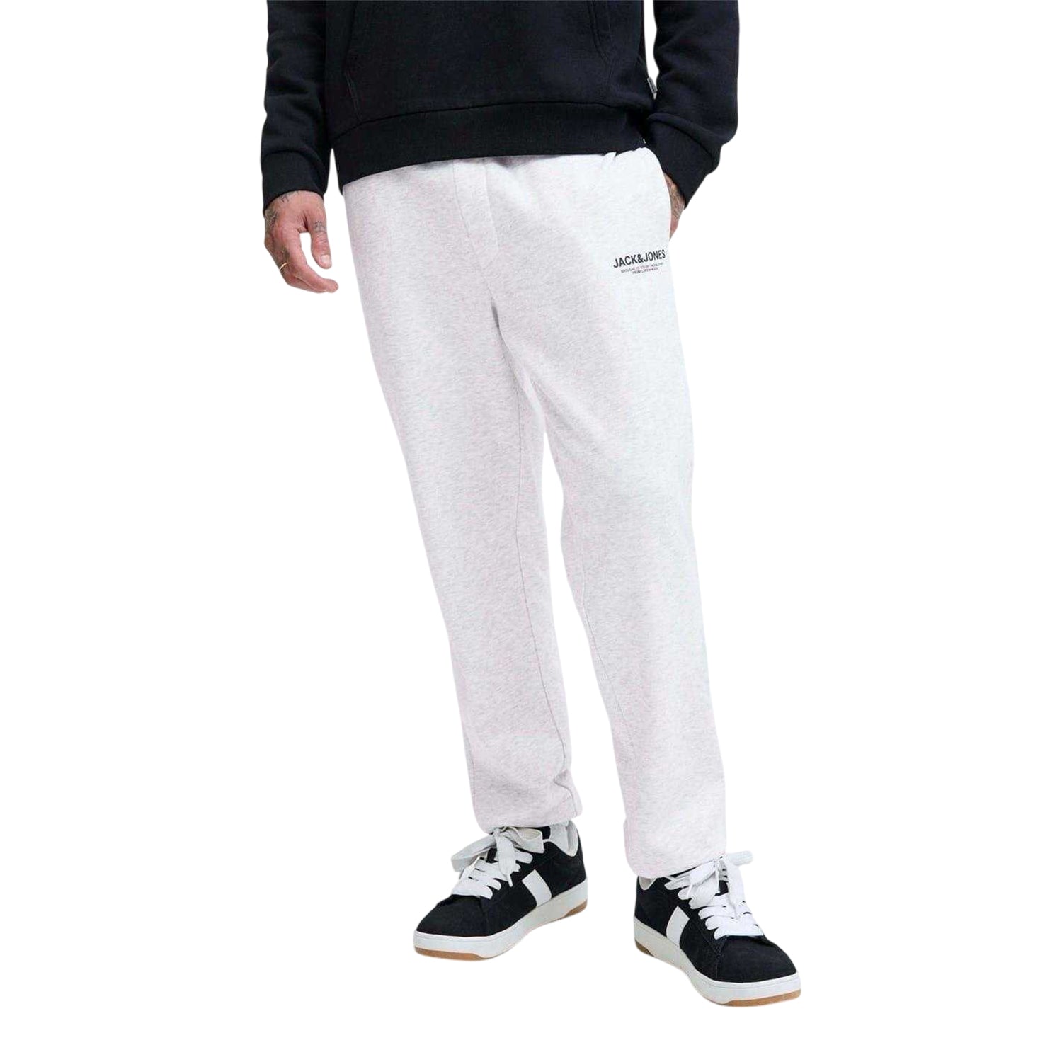 Black Melange - Side - Jack And Jones Mens Slim Joggers (Pack of 2)