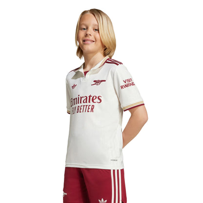 White-Red - Side - Adidas Childrens-Kids 2025-2026 Arsenal FC Football Shirt