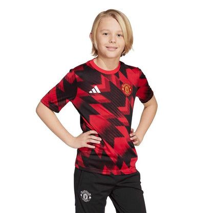 Red - Side - Adidas Childrens-Kids 2025-2026 Manchester United FC Football Shirt