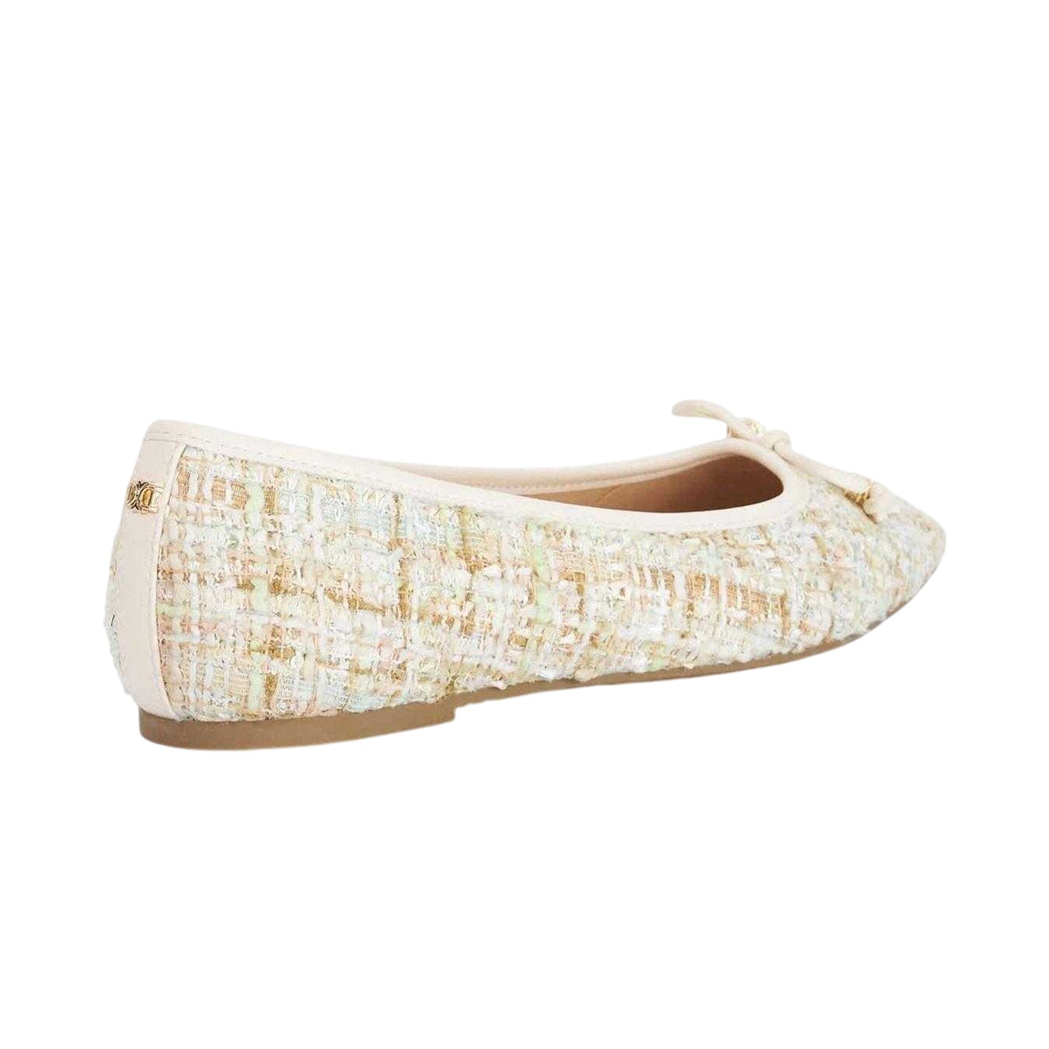 Green - Back - Dune London Womens-Ladies Tweed Ballet Flats